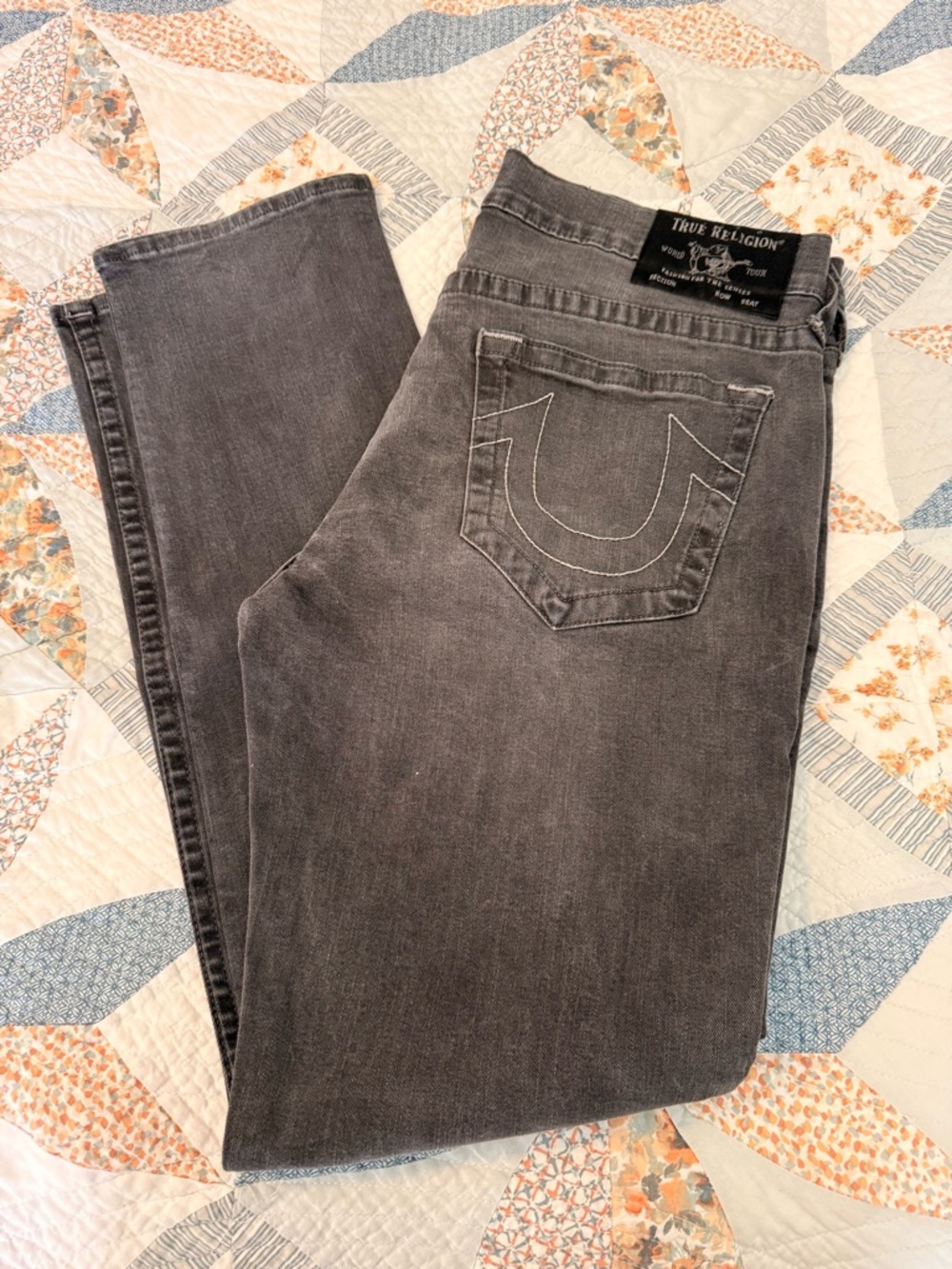 True Religion Men's Charcoal Relaxed Skinny Jeans